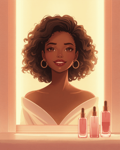 Illustrated Brandi guide mentor in a beauty studio